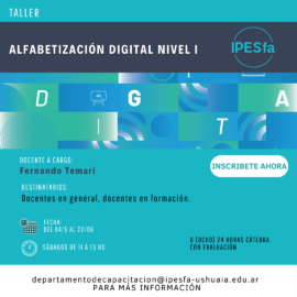 Taller:  “Alfabetización digital – Nivel I”     